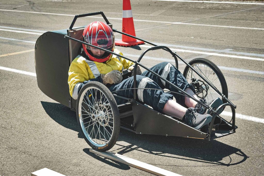Black Go-kart with roll cage